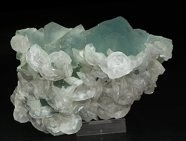 Octahedral Fluorite with Calcite.