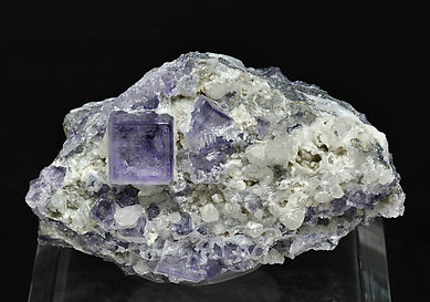 Fluorite with Baryte and Calcite.