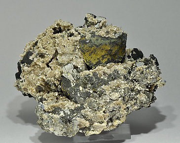 Chalcopyrite with Stannite, Arsenopyrite and Muscovite.