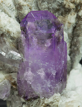 Quartz (variety amethyst) with Calcite. 