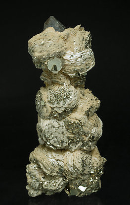 Quartz with Siderite and Pyrite. Rear