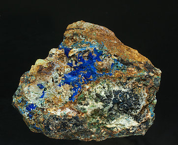 Linarite with Cerussite, Brochantite and Quartz. 