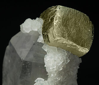 Pyrite with Calcite-Dolomite and Quartz. 