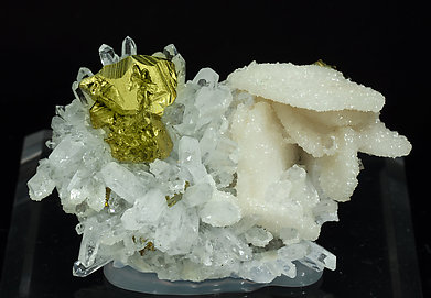 Chalcopyrite with Quartz and Calcite. 