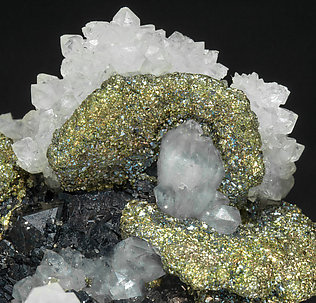 Pyrite after Pyrrhotite with Sphalerite and Quartz. 