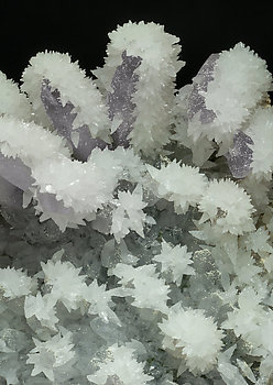 Quartz (variety amethyst) with Calcite and Pyrite. 