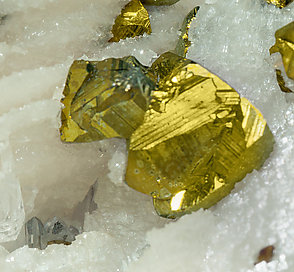 Calcite with Chalcopyrite and Pyrite. 