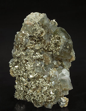 Fluorapatite with Pyrite and Siderite.