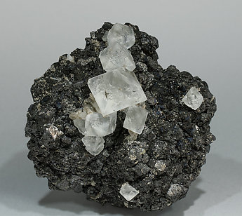 Octahedral Fluorite with Magnetite.