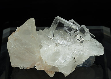 Fluorite with Calcite and Quartz. 