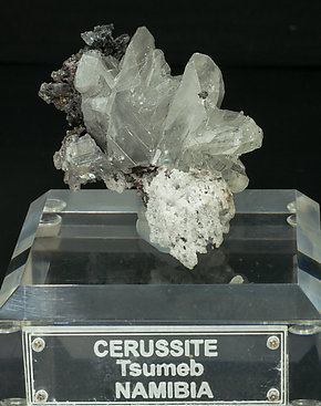 Cerussite with Calcite. Front