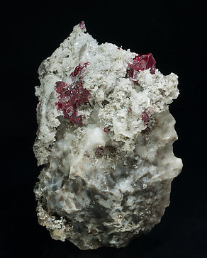 Cinnabar with Quartz and Calcite.