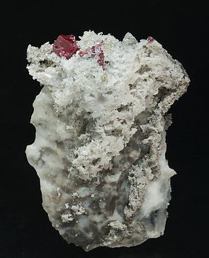 Cinnabar with Quartz and Calcite. Rear