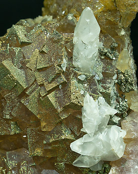 Fluorite with Pyrite and Calcite. 
