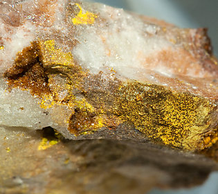Gold with Rodalquilarite, Jarosite and Quartz. 
