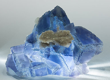 Fluorite with Quartz. Light behind