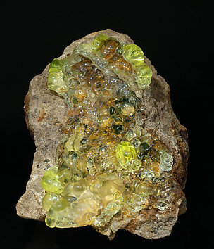 Opal (variety hyalite). LED light