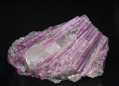 Elbaite (variety rubellite) with Quartz.