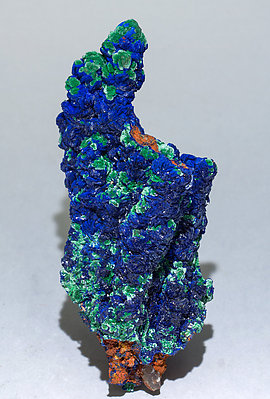 Azurite with Malachite and Quartz.