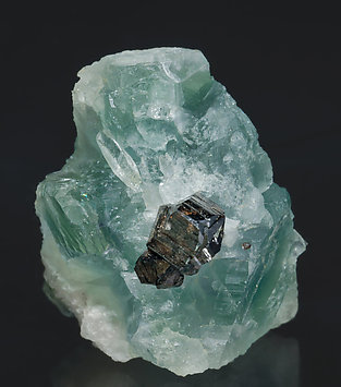 Octahedral Fluorite with Cassiterite. Rear
