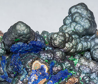 Goethite with Azurite and Malachite. 