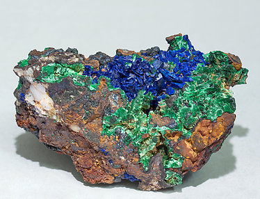 Goethite with Azurite and Malachite. Front