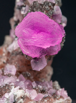 Calcite (variety cobaltoan) with Quartz